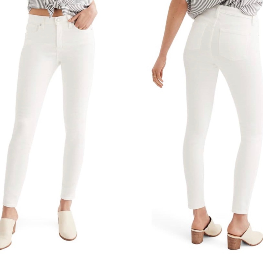 Madewell High Riser Skinny White Jeans